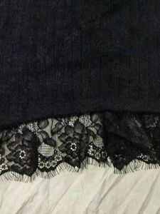 Black Lace Trim Skirt 26-30