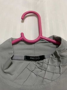 Grey Mock Neck Long Sleeve Top