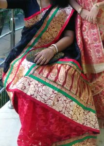 Beautiful Black  &amp; Red Georgette Benarasi Sarees