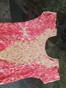Pink Tie-Dye Embroidered Tunic