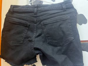 Black Denim Hot Shorts