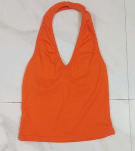 Orange Halter Neck Top