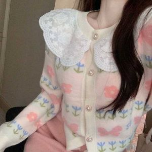 Floral Lace Collar Cardigan