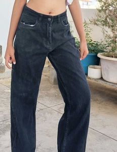 Zara Charcoal Grey Wide Leg Denim