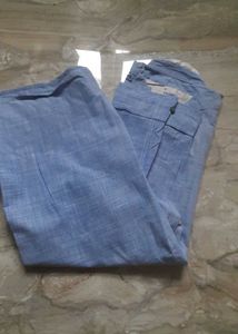 Long Fit L Men Casual Blue Shirt