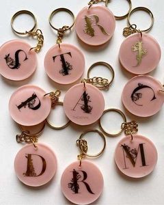 Floral Initial Keychain | Resin Alphabet Customize