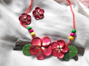 Handmade Clay Floral Necklace