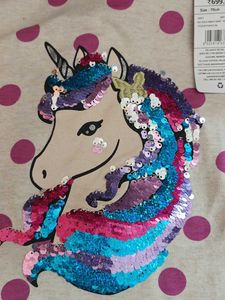 Cute Unicorn Sequin Top