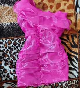 Short Pink organza Dress
