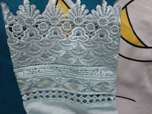 Light Blue Embroidered Kurti