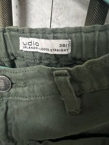 Zudio Olive Green Straight Pants