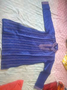 Stylish Men's Blue Striped Kurta with pajama