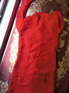 Red Embroidered Kurta