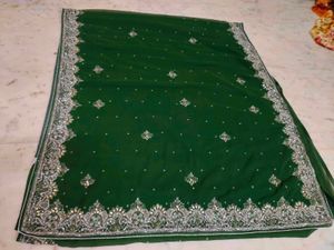 Stone Work Green Nice Saree ✨