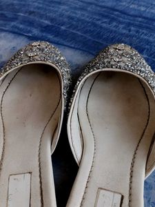 Sparkly Silver Flats