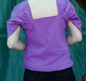 Purple Puff Sleeve Top