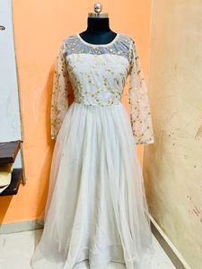 Silver Net Gown  XL Size