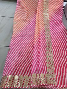 Pink Orange Ombre Leheriya Dupatta