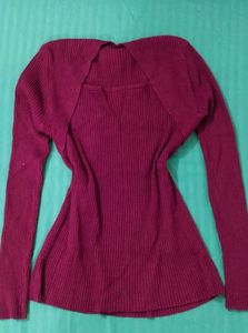Ribbed Knit Top with Bolero