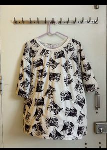 Oversized tee With Cats Print