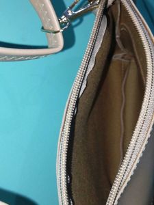 Combo Black Chain Strap Bag And Beige Sling Ba
