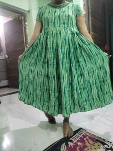 Green Printed Casual Dress