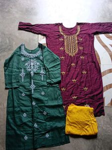 2 kurti onek laggings combo