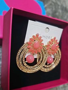 G. More Pink &amp; Gold Statement Earrings