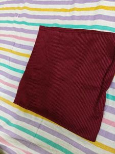 Maroon Striped Hizab Head Cap