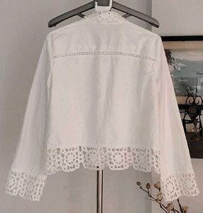 Zara Crochet Trim Button down Shirt