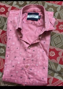 Evion Men&#39;s Pink Casual Patterned Shirt