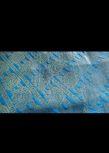 Blue and Gold Woven Fabric