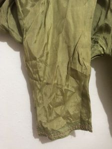 Olive Green Embellished Kurta