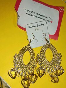 Golden Heart Jhumkas
