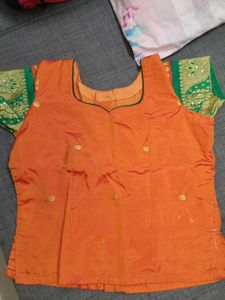 Orange &amp; Green Blouse