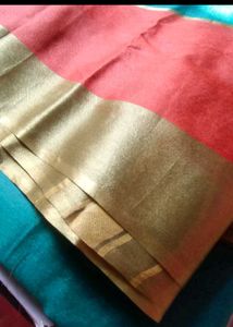 Elegant Saree with Golden Border