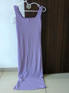 Lilac Bodycon Midi Dress