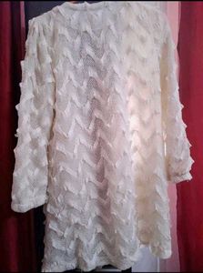 Textured White Knit Shrug/Cardigan