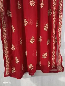 Red Chikenkari Kurta ❤