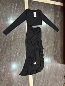 Black Cut-out Fit &amp; Flare Dress