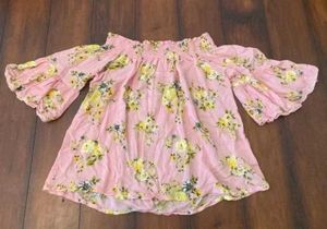 Bossini Half Sleeves Floral Pink Top💖