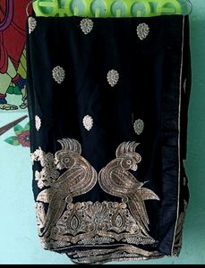 💥Madhuri Dixit Black Jari Saree