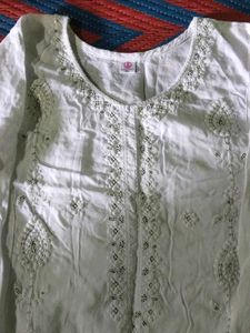 White Embroidered Kurta
