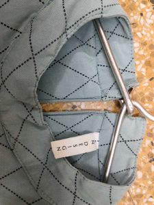 Blue Diamond Pattern Peplum Dress
