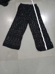 Elegant Black Embellished Pant Suit