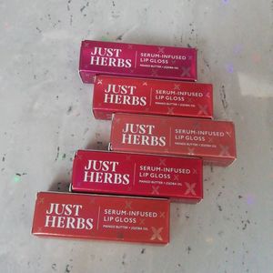 All 5 Just Herbs Lip Gloss Pack Of Five
