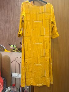 “Rangmanch” Mustard Aline Kurta