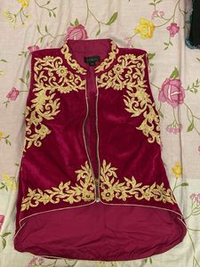 Embroidered Velvet Jacket with gagra