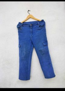Blue Denim Cargo Pants
