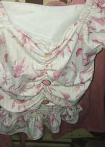 Floral Button-Up Crop Top